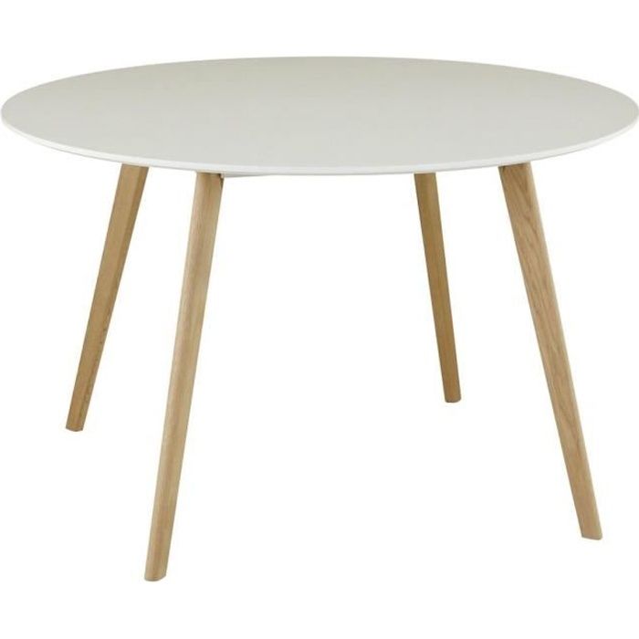 Table ronde laqué blanc 120 cm Scandie - Id'Click