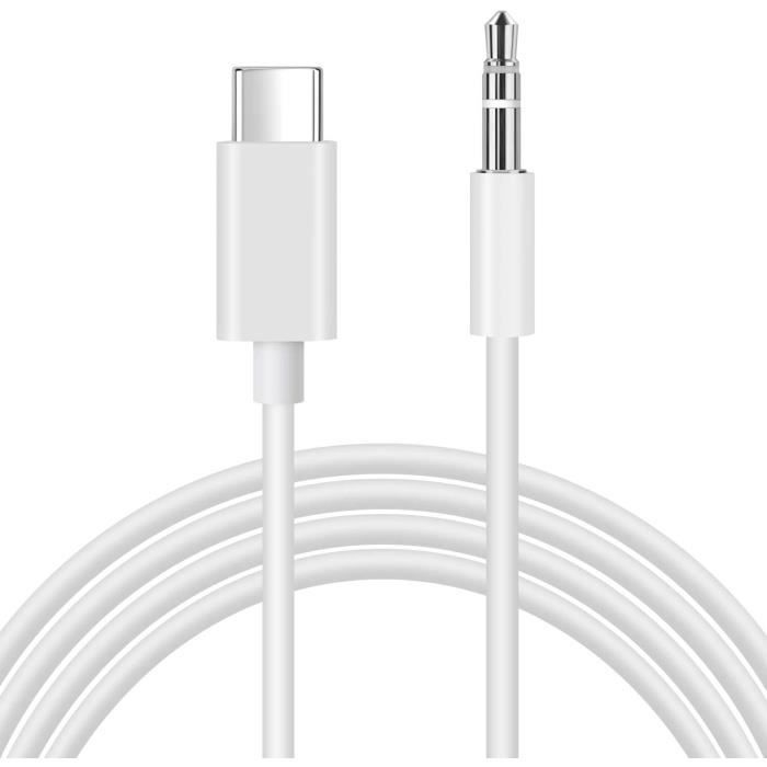 INECK® Câble Adaptateur Audio Jack Auxiliaire USB C vers Jack 3,5 mm Stéréo Voiture Prise Casque Câble