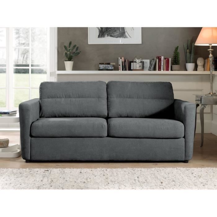 Austin - Canapé 3 places convertible - ouverture express - couchage quotidien Couleur - Gris foncé