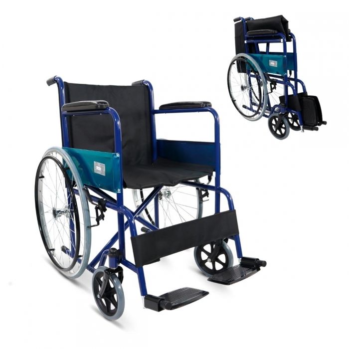 Fauteuil roulant pliable | orthopédique | léger | bleu | Alcázar | Mobiclinic