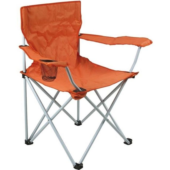 Fauteuil de camping pliant orange OSE - Gris