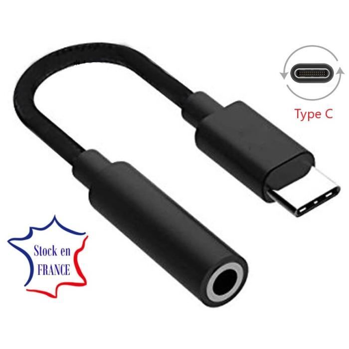 Câble Adaptateur USB Type-C vers Jack 3,5mm Femelle pour Samsung Galaxy M53 5G Plug and Play pour votre casque, écouteurs..