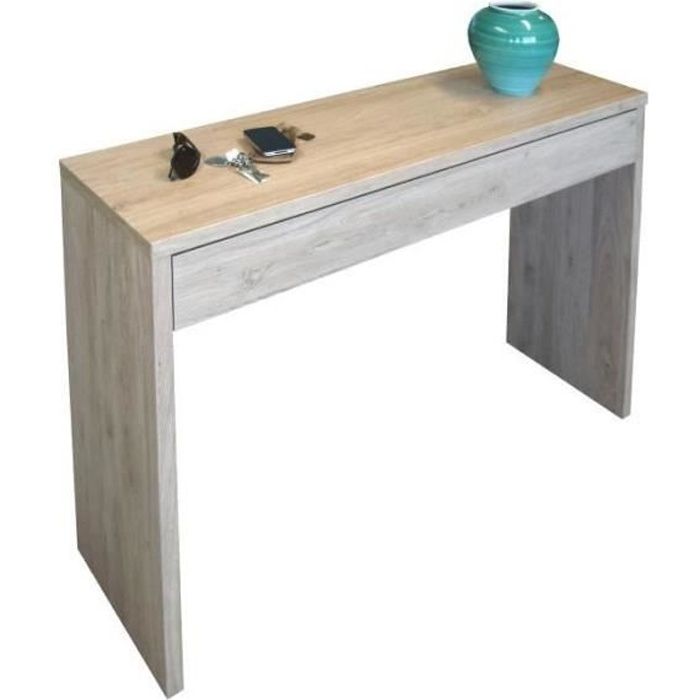 Meuble d'entrée, console ARENA coloris chêne. Meuble design pour votre entrée: 34 Marron