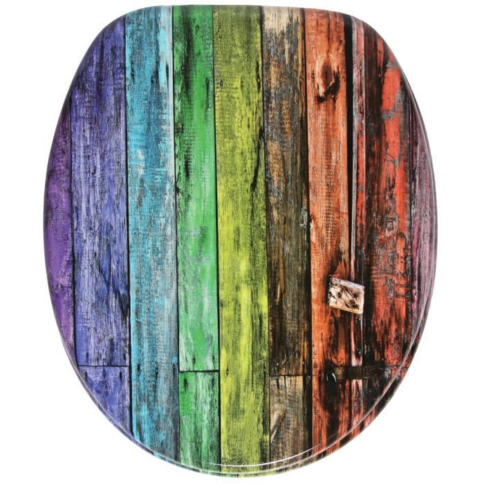 Abattant WC Rainbow - Finition de haute qualité - Charnières robustes - Fixation facile