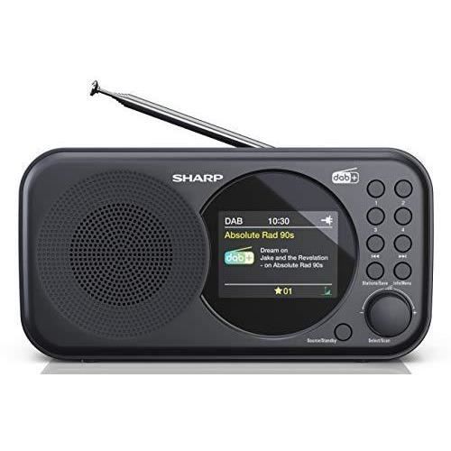 SHARP DR-P320 (BK) Radio numérique Dab/Dab+/FM avec Texte RDS, Fonction Alarme/répétition Noir