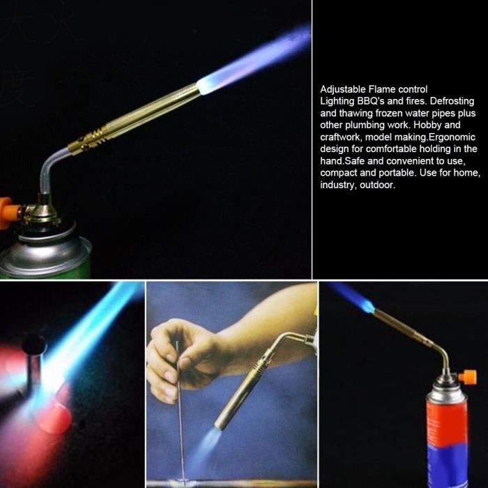 Chalumeau en acier inoxydable, torche à gaz, brasage au gaz butane Camping pour la cuisson à souder HB023