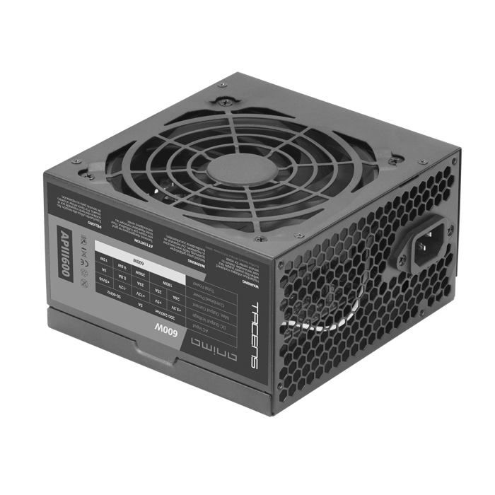 Alimentation Tacens APIIII600 ATX Efficacité 85 % Technologie SMD Sécurité totale Silence total Câbles et boîtier entièrement noirs Emballé avec une protection EPE élevée Couleur Neuf - vue 6
