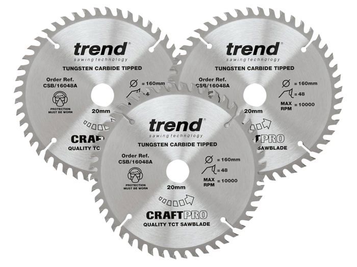 Jeu De 3 Lames De Scie Circulaire TCT Silverline 200 Mm – 24, 40 Et 48 Dents – Pour Bois Et Panneaux