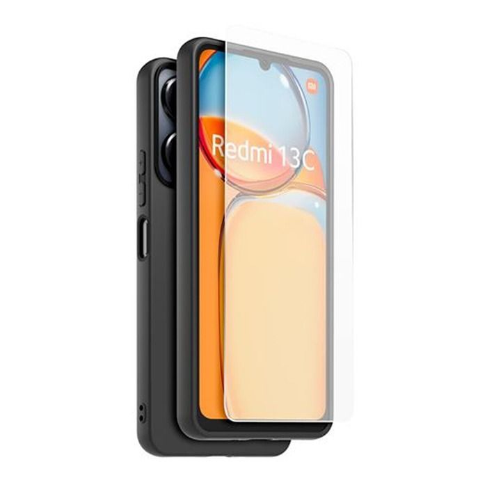 Coque et étui téléphone mobile Made For Xiaomi Pack Coque arriere semi-rigide & Protege-ecran en verre trempe pour Redmi 13C
