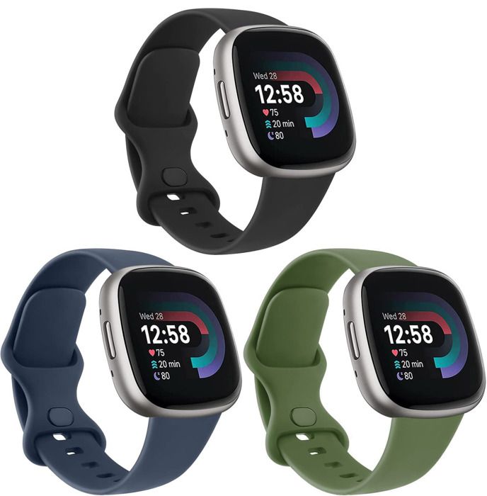 Bracelets compatibles avec Fitbit Versa 4/ Versa 3/ Bracelet Fitbit Sense/Sense 2 Bandes de Sport en Silicone de Remplacement