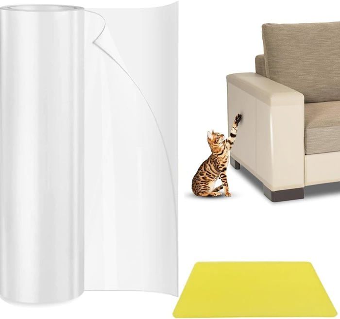 Comparer les prix de Protection Canape Chat Anti Griffe 20cm X 5m,Sticker Transparent Autocollant Rouleau,Anti Griffe Chat Canapé,Protege Canape Griffe