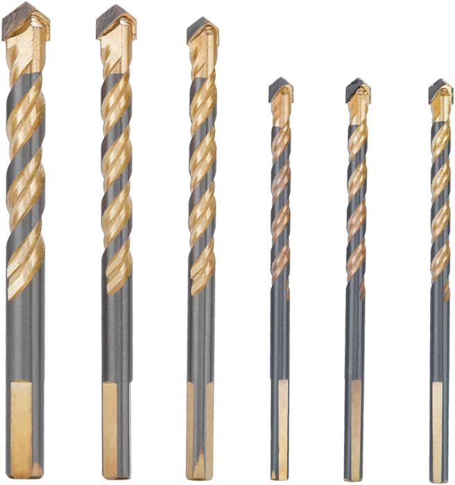 Pilikoll 7 Pièces Foret Diamant Carrelage Forets Mèches Diamant Carrelage Forets Diamantés Brasés Avec Tige Hexagonale Pour Porcelaine,Céramique, Granit,Carrelage(6/6/6/8/10/12/6mm