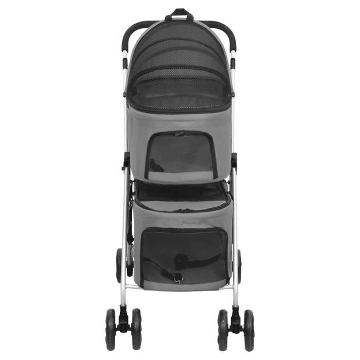 Bon plan Poussette dAnimaux Poussette pour chien pliante à 2 niveaux Gris 83x48x97cm Thome9619666