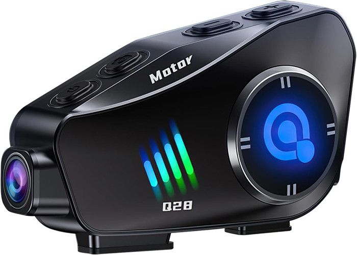 Oreillette Moto Bluetooth de Casque avec Caméra 1080p Écouteurs de Moto Mains Libres sans Fil Qualité Sonore HD pour Le Ski