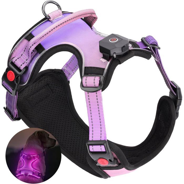 Comparer les prix de Von LED Harnais Chien Lumineux Taille S avec PoignéeHarnais Chien Anti Traction Réglable avec 3 Modes ClignotementBandes