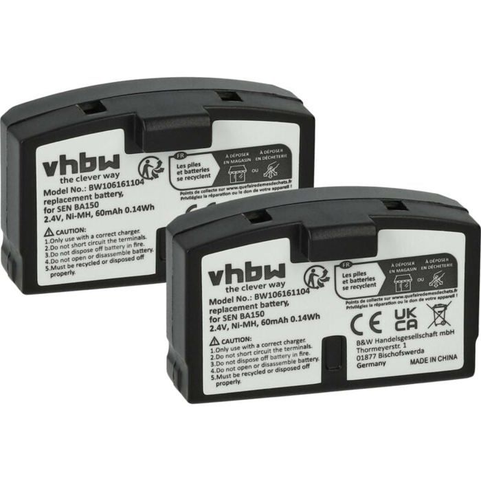 2 Cellules Batterie NiMH 1100mAh 1,2V - Compatible Sony NH10WM, MZ-R909, Baladeurs CD/MiniDisc