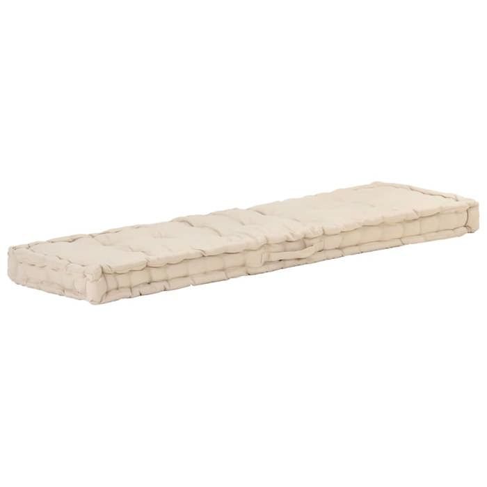 Coussin de plancher - vidaXL - Coton - Beige - 120x40x7 cm