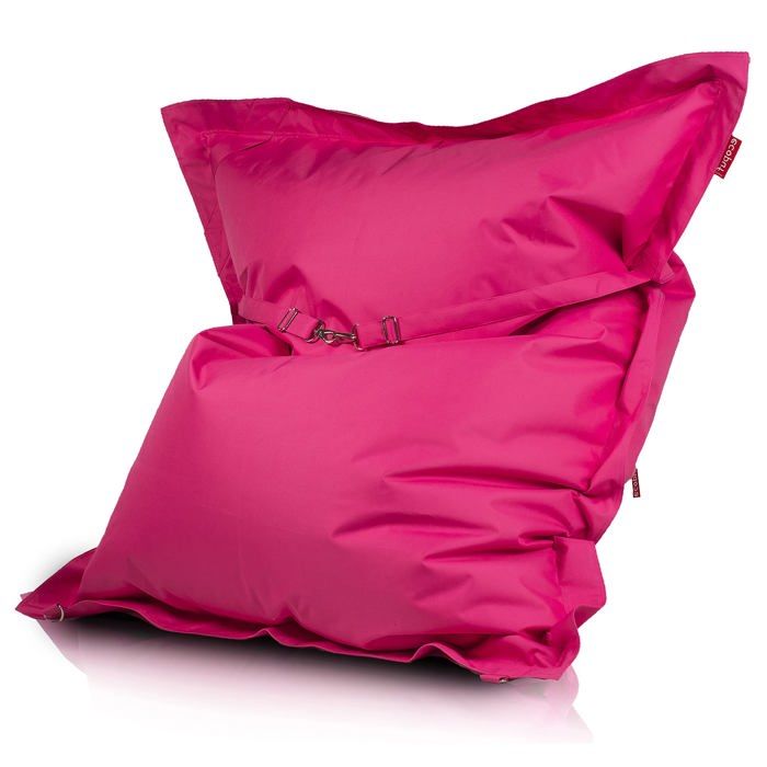 Pouf coussin géant avec sangles siège rembourré en polyester imperméable assise confortable EPS intérieur extérieur Rose Nc10 M