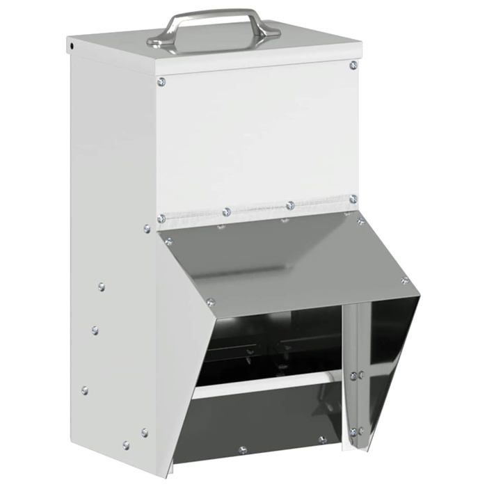 Comparer les prix de Mangeoire pour poules en acier galvanisé - vidaXL - Argent - 20x25x35 cm - Durable - Avec auvent