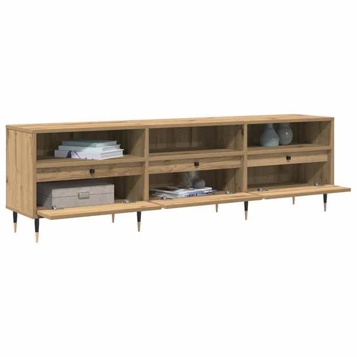 Sarazyj®Banc TV - meuble hifi - Marron Meuble TV - chêne artisanal - 150 x 30 x 45 cm - bois dingénierie - 22464