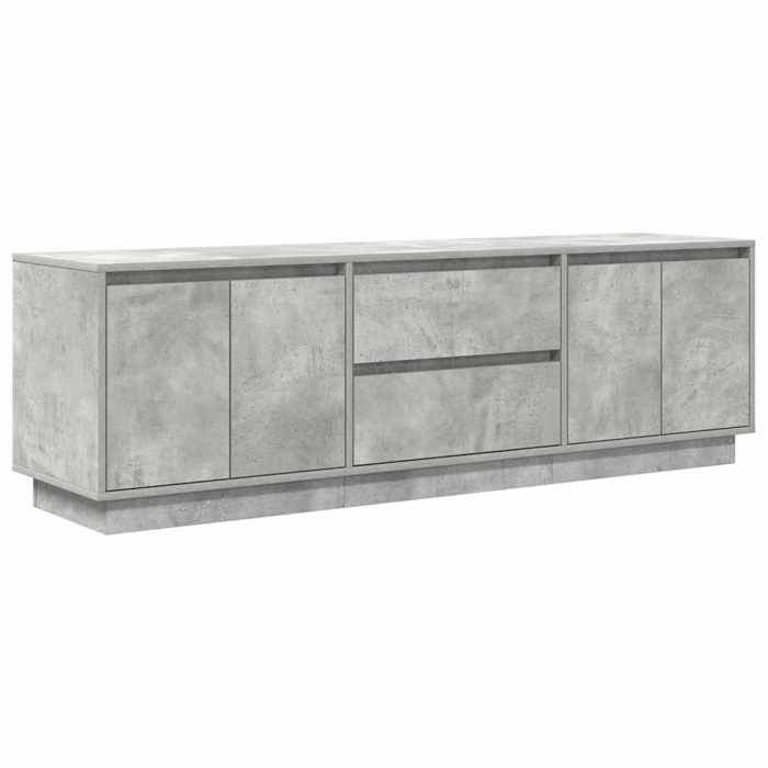 En soldes - Armoire TV à éclairage LED Buffet SalonMeuble TV Moderne gris béton 1605x41x50cm 8_6949365