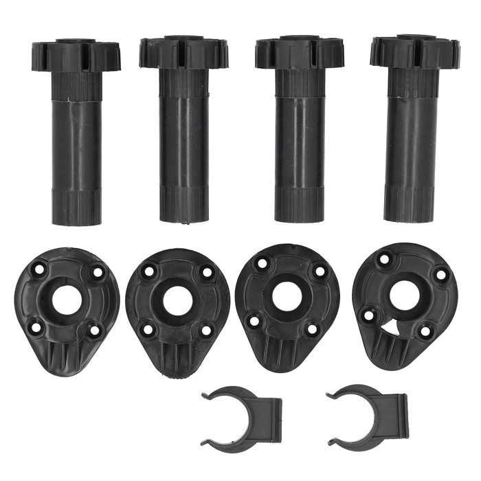 Pieds de meuble réglables - XVX - Lot de 4 pièces - ABS noir - Hauteur réglable - Base polygonale robuste