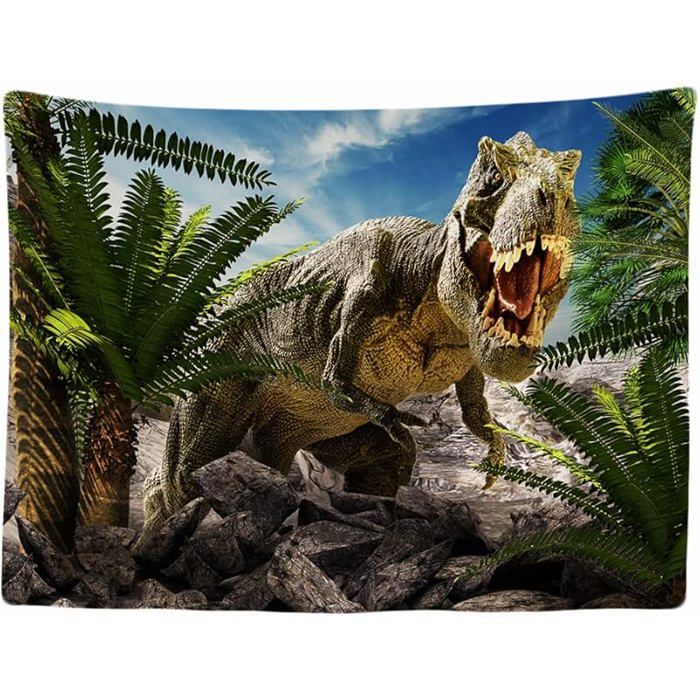 Tapisserie Murale Décorative Chambre - Dinosaure T-Rex - 200 x 150 cm Grand Papier Peint Tissu Dinosaure