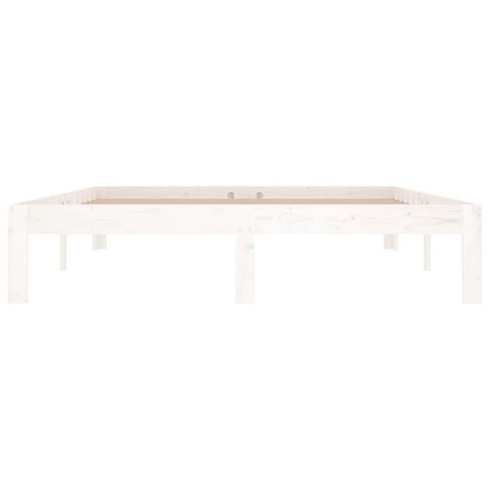 Lit 140x190cm - VIDAXL - Cadre de lit MODERNE - sans matelas - blanc bois de pin massif L9492