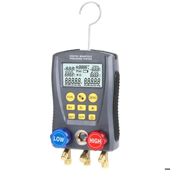 Manomètre de réfrigération numérique testeur de collecteur de pression sous vide testeur de température CVC jauge de collecteur