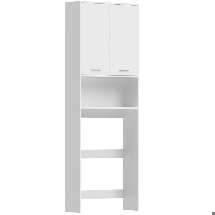 Colonne de salle de bain au-dessus machine à laver 2 portes niche ouverte 66 x 24 x 191 cm blanc JOINERY