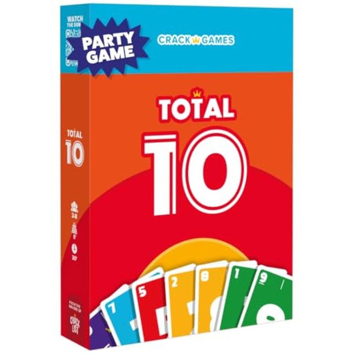 TOTAL 10 - Jeu de Cartes Simple et Rapide Amis et Famille 2-8 Joueurs 8+ - Stratégie - Français - Petit - Orange - Carton