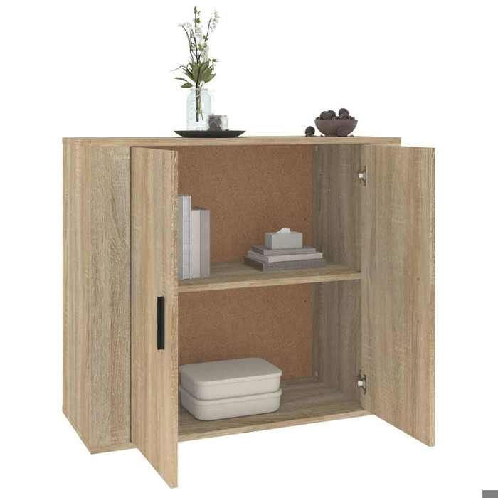 Commode intérieur - Beige - Buffet Armoire base - Chêne sonoma 80x33x70 cm - Bois dingénierie LL1482