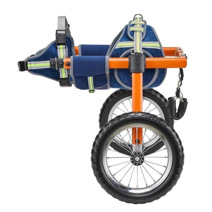 Aide à la Mobilité Fauteuil Roulant pour Chien 2 Roues Réglable en Aluminium pour Chien Handicapé 22-40 kg L