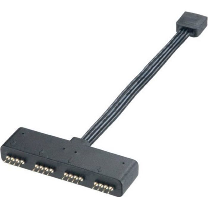 Câble de raccordement ordinateur Akasa [1x fiche LED RGB mâle - 4x fiche LED RGB femelle] 0.10 m noir