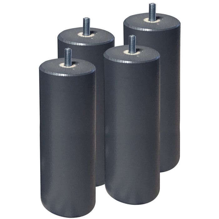 ELEA - Jeu de 4 pieds 20 cm gris anthracite pour sommier tapissier ELEA - Jeu de 4 pieds 20 cm gris anthracite pour sommier tapissier
