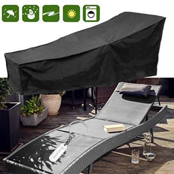 Housse chaise longue jardin  matériau 210D durable, bache salon de