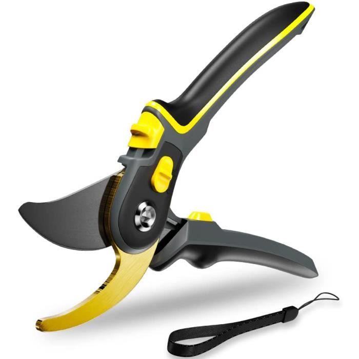 BDSHUNBF 2 Pcs Sécateur De Jardin, Sécateur à Lame Franche, Iseaux Antidérapants Avec Poignée Verrouillable, Cisailles à Branches De Fleurs De Réparation Professionnelle Pour Tailler Arbustes Roses