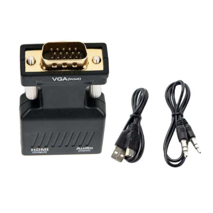 Adaptateur HDMI vers VGA 1080P Convertisseur HDMI à VGA pour Ordinateur  Portable, Ecran, PS4, Projectuer - Noir - réglage antenne, avis et prix pas  cher - Cdiscount