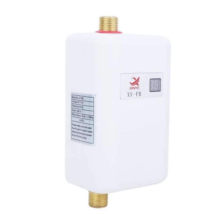 Mini Chauffe-Eau Instantan/é /Électrique 220V 3000W Sans R/éservoir pour Cuisine Salle de Bains Prise Standard Europ/éenne Rose