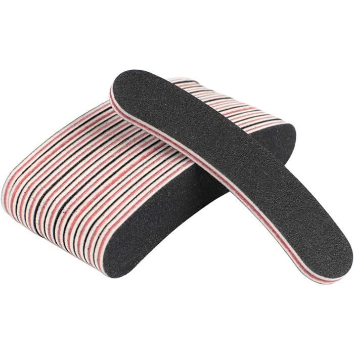 10 Bandes De Ponçage Pour Ongles – Noir, Grain Fin à Moyen – Bloc éponge Inclus – Soin Homme/femme
