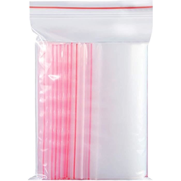 100 Sachets Zip Plastique Transparent,Sac Congelation Zip, Sachet Zip