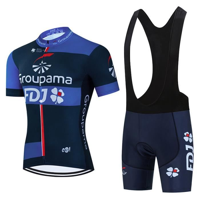 Ensembles de bavoirs de cyclisme - L - Words UPmemorial FDJ-Maillot d'équipe cycliste pour homme, ensemble de