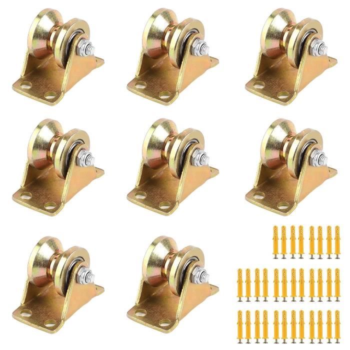 Lot De 8 Poulies Simples HWTONG - Pour Levage, Mouflage Ou Rail De Portail Coulissant