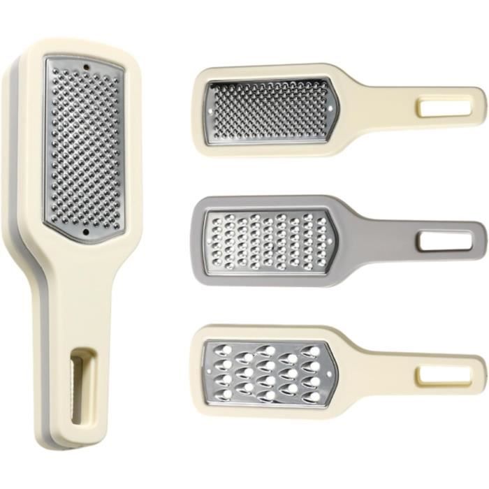 Râpe à Fromage 3 En 1 Manuelle - Inox 430, 3 Lames, Sans Piles, Facile à Nettoyer