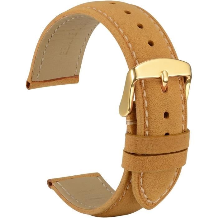 R tro Bracelet De Montres En Cuir Avec Boucle En Acier Inoxydable