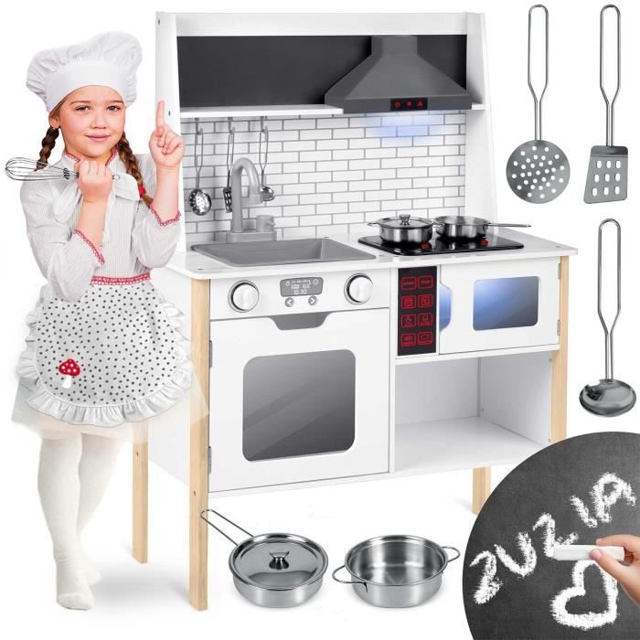 Cuisine en bois pour enfants - RICOKIDS - RC-846 - Bois massif - À partir de 3 ans - Mixte - Éléments interactifs