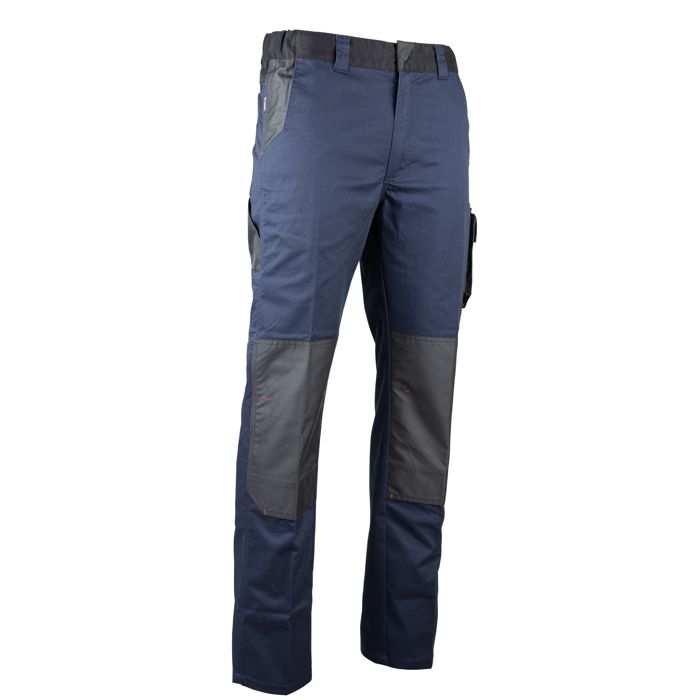 Pantalon de travail HERCULE multipoches bleu foncé/gris foncé T40