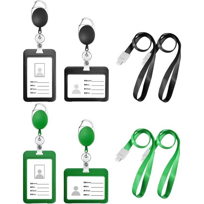 Porte-badge Rétractable Avec Mousqueton Et Lanière Détachable - Protection ABS - Pour Infirmier, Enseignant, étudiant - Pratique Et Professionnel