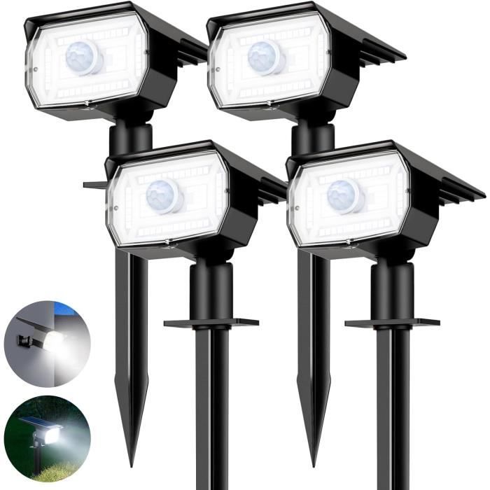 Lot De 10 Lampes Solaires Extérieures 800lm 3 Modes - Spot LED IP67 Étanche Pour Jardin Et Allée