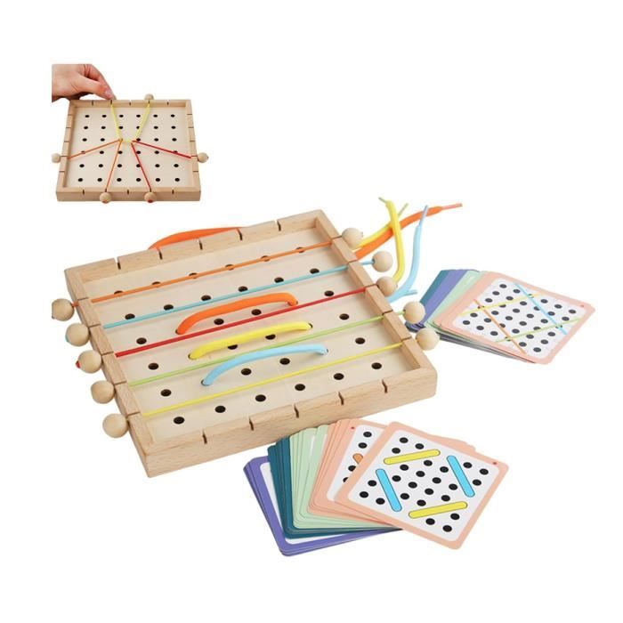 Jouet De Laçage Montessori En Bois – Dinosaure Et Autres Modèles, Activité éducative Motricité Fine